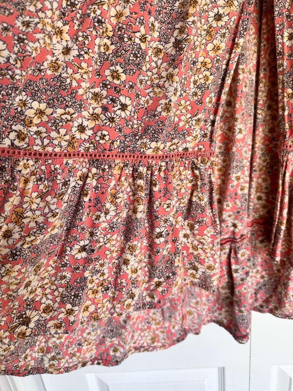 Patrons of Peace Pink Floral Asymmetrical Maxi Skirt - Picture 3 of 6